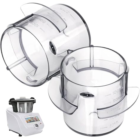Lot de 2 Gobelets Doseurs Compatibles pour Monsieur Cuisine Connect/Plus, Verre Doseur Plastique Mini Gobelet Doseur avec Graduation