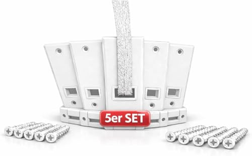 Jalousiene® Rollladen Abdeckplatte Set 5-teilig inkl. Gurtführung & SPAX Schrauben – Komplettset für Rolladengurt – passend für PVC, Holz & Mauerwerk (135 mm)