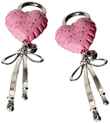 Boucles d ' oreilles à nœud papillon en forme de cœur rose, bijoux à la mode en alliage, accessoires d ' oreille de fête, délicat pour femmes