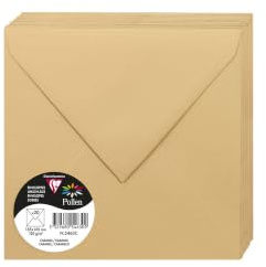 Clairefontaine 5463C - Packung mit 20 Umschläge Pollen, 165 x 165mm, 120g, ideal für Einladungen und Korrespondenz, Karamel, 1 Pack