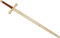 BestSaller 1007 Ritter Zweihand-Schwert, Holz Natur, 107 cm, Griff mit braunem Kunstleder umwickelt