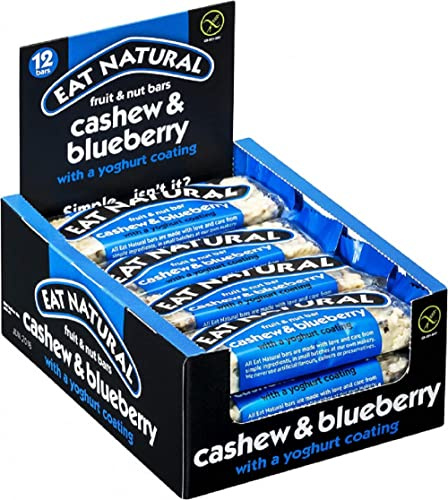 Eat Natural Bars with a Yoghurt Coating, Cashew & Blueberry, 12 x 45g