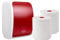 Blanc HYGIENIC SET: Handtuchrollenspender SENSOR, berührungslos, Blanc Cosmos verschied. Farben + 2 Handtuchrollen PREMIUM TAD - PRODUKTSET Farbe Rot/Weiß