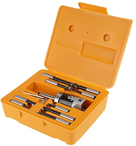 Boring Head MT2,Cabeza Aburrida Sets,Aburrido Herramienta Sets Fresadora Accesorios,MT2 -M10 F1-12 Cabeza Aburrida de 50mm con 9pcs 12mm Barras Aburridas