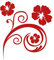 kleb-Drauf® | 1 Blumenranke | Rot - matt | Wandtattoo Wandaufkleber Wandsticker Aufkleber Sticker | Wohnzimmer Schlafzimmer Kinderzimmer Küche Bad | Deko Wände Glas Fenster Tür Fliese