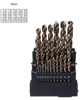 TuToy M42 Hss Spiralbohrer Set 3 Kantenkopf 8% High Cobalt Bohrer Für Edelstahl Holz Metall Bohren - 25 Stück Bohrersatz