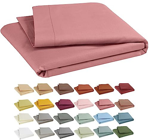 P'tit Basile - Drap Plat bébé 120x180 cm - Drap Simple lit Enfant 60x120 ou 70x140 cm - 100% Coton Bio 57 Fils - Bois de Rose - Drap de Dessus idéal l'été Car léger Frais et Pas trop Chaud