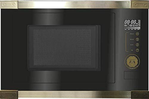 Kaiser EM 2545 AD Einbau Multifunktions Mikrowelle,Schwarz Glas,25L,Heißluft Grill,21 Funktionen,Mikrowelle zum Einbau,8 Sonderfunktionen, Kartoffel, Pizza, Kindersicherung,Einbaumikrowelle Retro