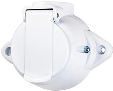 Enchufe retro con tapa CE IP44 fijo retro blanco