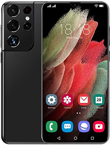 HJFGIRL Telefono S21Ultra 5G, Schermo HD+ 6,7,Android 11, Batteria Massiccia 5380mAh, Octa Core 12GB+512GB Extender, 32MP+50MP,Smartphone Dual SIM 4G, Sblocco Facciale Impronta Digitale,Black-EU