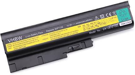 vhbw Akku kompatibel mit IBM/Lenovo ThinkPad T60 1953, T60 1954, T60 1955, T60 1956 Notebook (4400mAh, 10,8V, Li-Ion)