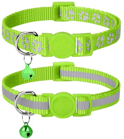 Taglory Reflektierendes Katzenhalsband mit Sicherheitsverschluss, 2 Stück