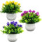Fycooler Fleurs Artificielles Plantes Lot de 3 Petites Plantes Artificielles en Pot - Tricolore - Pour l'intérieur et l'extérieur - Décoration pour Salle de Bain, Salon, Maison, Bureau, Maison, Balcon