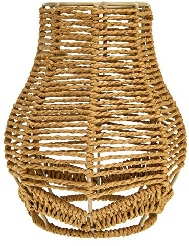 Cabilock Ratten Lampenschirm Geflecht Pendelleuchte Schirm Vintage Hängelampe Weiden Ersatzschirm Lampeabdeckung für Tischlampe Stehlampe Wandlampe Hängeleuchte Kronleuchter Deckenleuchte
