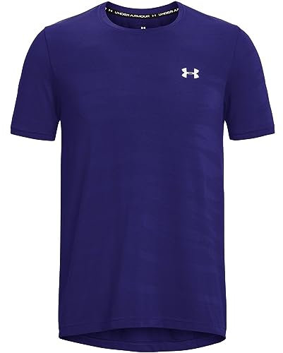 Under Armour Mens Short-Sleeves Men's Ua Seamless Wave Short Sleeve, Sonar Blue, 1373726-468, XL