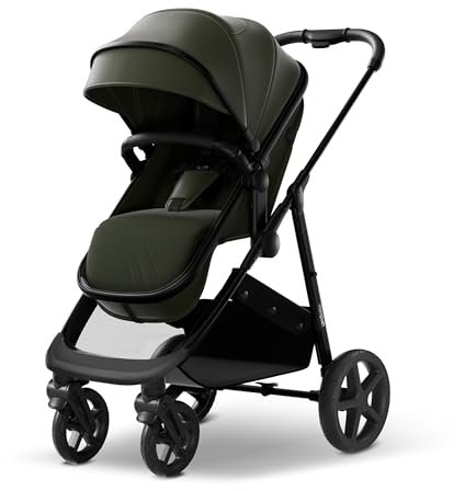 mompush Wiz 2-in-1-Babywagen mit Moseskorbmodus, zusammenklappbar, für mehr Erkunden als Familie, Kleinkinderwagen mit wendbarem Sitz