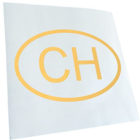 Kiwistar - Autoaufkleber - Goldchrom - 15x10cm Schweiz CH Aufkleber für Auto, Laptop, Fahrrad, LKW, Motorrad Mehrfarbig JDM Decal Racing