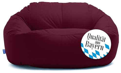 Bruni Lounge Sitzsack-Sofa in Bordeaux – Indoor und Outdoor XXL Sitzsack-Lounge, Couch für 1-2 Personen