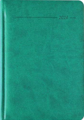 Buchkalender Tucson türkis 2024 - mit Registerschnitt - Büro-Kalender A5 - 1 Tag 1 Seite - 416 Seiten - Tucson-Einband - Alpha Edition