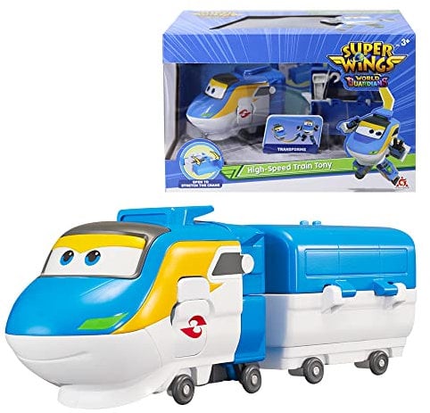 Super Wings Transforming Flugzeug Tony, ca. 12,7 cm große, verwandelbares Spielzeug Flugzeug und Roboterfigur für 3 4 5 6 7 Jahre alte Jungen und Mädchen, Blue