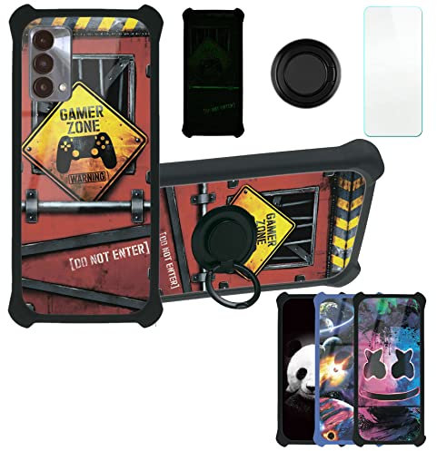 Aroepurt Case for Realme GT Master Edition Case Compatible with Realme GT Master Edition Phone Case Cover [with Tempered Glass Screen Protector][PC + TPU 2 in 1] [Luminous Effect] YGH-JGP