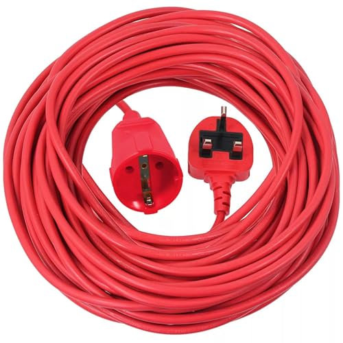 SPARES2GO 20m Mains Power Cable UK 3 Pin Plug compatible with Bosch AdvancedRotak 550 650 750 UniversalRotak Lawnmower