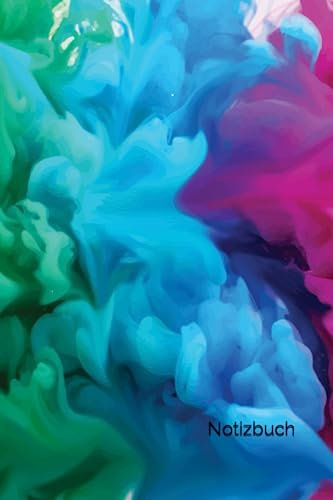 Notizbuch: Regenbogen Notizbuch | 6x9 Zoll DIN A5 | 100 Seiten liniert | Bunte Rauchwolken Notizheft | Buntes Tagebuch | Regenbogenfarben Schreibheft