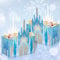 Frozen Party Favor Castle Boxes 16Pcs Princess Popcorn Snacks Treat Box for Frozen Birthday Party Decorations Winter Wonderland Supplies Christmas Snowflakes Tables Decorations