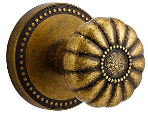 SORWDUERM Antique Bras Door Knob Dummy Gold Door Knobs Interior Dummy Door Handle Single Sided Decorative,Zinc Alloy 2 Pack