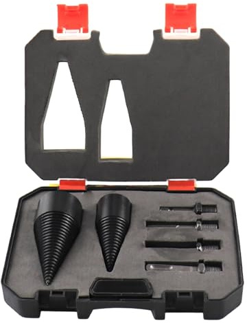 Ronyme Juego de 6 brocas para dividir troncos de leña, accesorio de broca, conos de tornillo, multiusos, desmontable para talar y abrir la madera, duradero