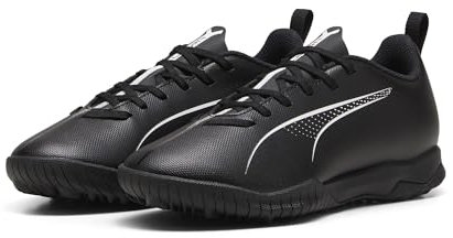 PUMA Ultra Play - Tenis unisex para niños con tacos de fútbol, Negro/Blanco, 2 Big Kid