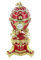 Spieluhr/Spieldose/Musikbox in Form eines musikalischen Eies im Fabergé-Stil aus Emaille mit Vergoldungen, Fantasiesteinen und 18-Ton-Federspielwerk - Kaiserwalzer (Johann Strauss)