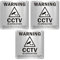 3 Stück Cctv-Schilder, Cctv-Warnschilder, Cctv-Kameraschilder, Cctv-Außenschilder, Gebürstete Warnschilder, Warnschilder, Aluminium-überwachungsschilder, Cctv-Laufschilder