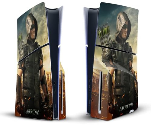 Head Case Designs Offizielle Arrow TV Series Staffel 4 Posters Vinyl Haut Gaming Aufkleber kompatibel mit Sony PlayStation 5 PS5 Slim Disc Edition Console