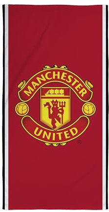 Manchester United FC Character World Serviette Officielle | Toucher Super Doux, Badge Club de Football | Parfait pour la Maison, Le Bain, la Plage et la Piscine | Taille Unique 75 cm x 150 cm | 100%