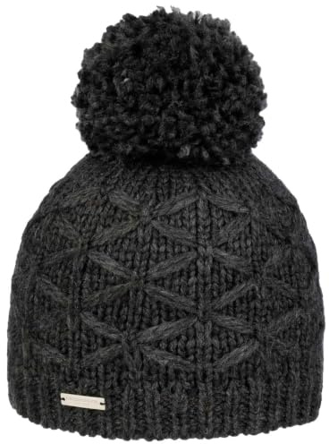 Seeberger Annelie Bommelmütze Strickmütze Wintermütze Damenmütze Beanie Damen/Herren - mit Futter Winter Herbst-Winter