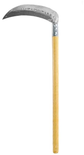 Tradineur - Hoz de jardín con mango de madera, herramienta para podar, recortar setos, arbustos, ramas, hoja de 180 mm, jardinería, 60 x 21 cm