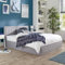 Aspire Beds Castleton Grey Linen Quilted Headboard Ottoman Storage Bed Frame, Double (135 * 190 cm)