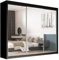 SERENITY SELECTION Modern Wardrobe with FULL Length Mirror - 2 & 3 Sliding Doors wardrobe,Adjustable Shelves,Hanging Rails,and Ample Storage Space-Stylish Bedroom Furniture (Black, 250cm)