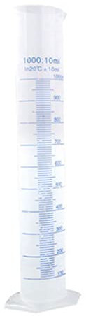 Yeory Messzylinder, 1000 ml Wissenschaftsmessungstöhrchen, Plastik -Graduierten -Zylinderbecher, Abschlusslinien Zylinder
