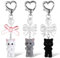Hariendny Süße Katzen Schlüsselanhänger mit Herz Schlüsselanhänger, 3 Stück Niedlicher Süß Katzen Schlüsselanhänger, Süßer Plüsch Katzen,Plush Katze Keychain Für Taschenanhänger, Geldbörse, Geschenke