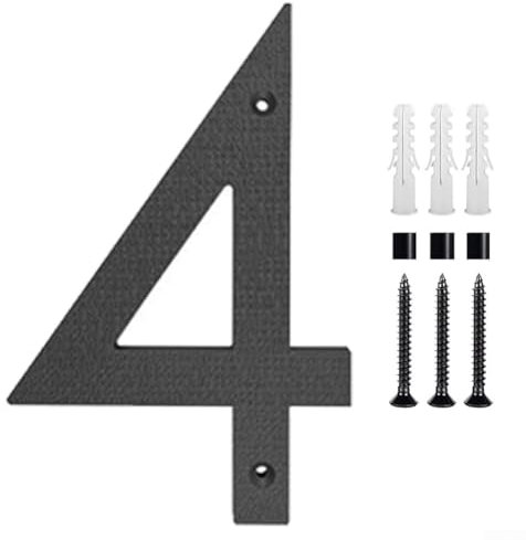 Modern House Numbers, 12 Inch Large Metal Black Address Numbers for Outside Waterproof Mailbox Numbers, Outdoor Address Plaque Sign for Home Business Fence Door Decor (4)
