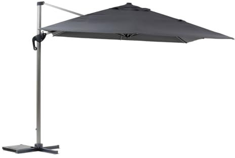 Hespéride - Parasol Déporté Rectangulaire Équador Ardoise - 56 X 63 X 88 cm - Aluminium Anti-Rouille Texaline - Mobilier d'Extérieur pour Terrasse