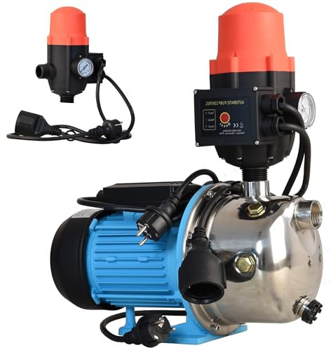Pompe hydrophore JS 1100 INOX (1100 W, 3600 l/h, levage max. 50 m) avec commande automatique BRIO CSK 21