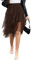 Wikoan Damen Tüllrock Bunt Petticoat Mehrfarbig Bubble Damen Faltenrock Stilvoll Hoher Taillierter Röcke Unterrock Puffy Tütü Ballett Chiffon Rock Dunkelbraun XXL