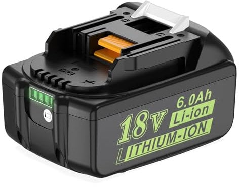 18V 6Ah Replacement Battery for Makita BL1860B BL1850B BL1830B BL1860 BL1850 BL1845 BL1840 BL1835 BL1830 BL1820 BL1815 fit for Makita 18V Blower Grinder Hedge Trimmer Multi-Tool Impact Wrench