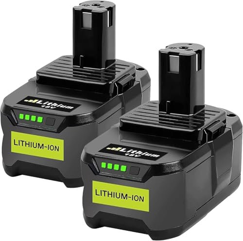 p108 Batterie 18V 5500mAh Batterie au Lithium Remplacement pour ryobi 18V Batterie p108 rb18l50 rb18l40 rb18l25 rb18l15 rb18l13 p107 p122 p104 P105 p102 P103 pour ryobi Batterie Exemoro