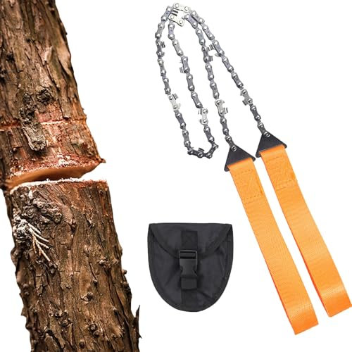 a catena manuale – a catena tascabile, in acciaio, multiuso, portatile, per tagliare alberi, con manico per campeggio