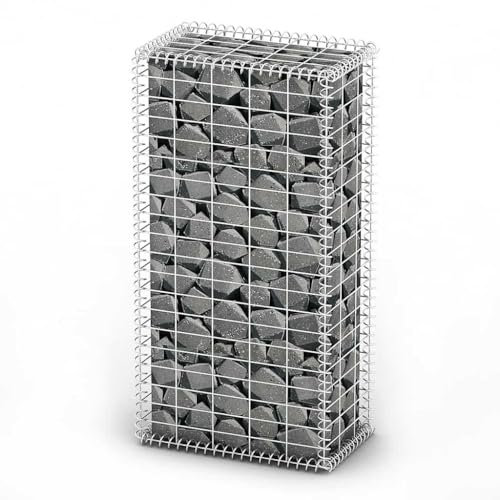 Steinkorb Gabione mit Deckeln 100x50x30 cm | Verzinkter Draht | Garten, Einfriedung & Sichtschutz | Langlebig & Witterungsbeständig | Ideal für Absperrungen & Landschaftsbau