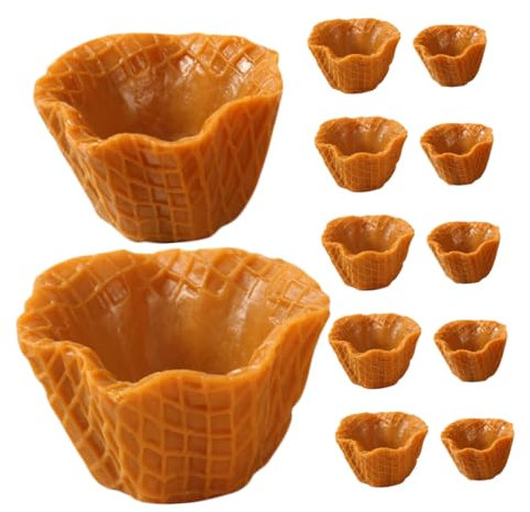 BESPORTBLE 12pcs Realistic Ice Cream Cone Model Set for Diy Crafts Large Small Pvc Fake Ice Cream Decor for Photo Frame Decoration Hair Clip Accessories